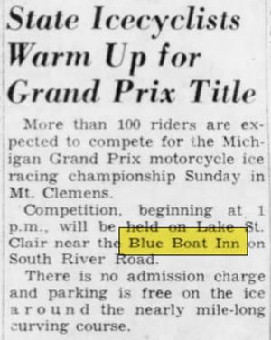 Candles (Blue Boat Inn) - Ice Motorcycle Race At Blue Boat 1965 (newer photo)